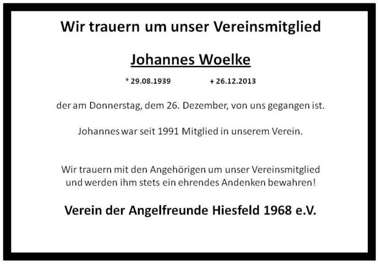 Read more about the article Trauer um Johannes Wölke