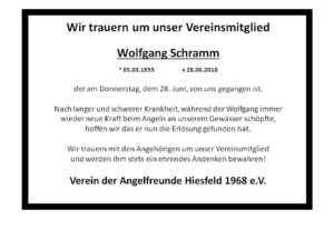 Read more about the article Trauer um Wolfgang Schramm