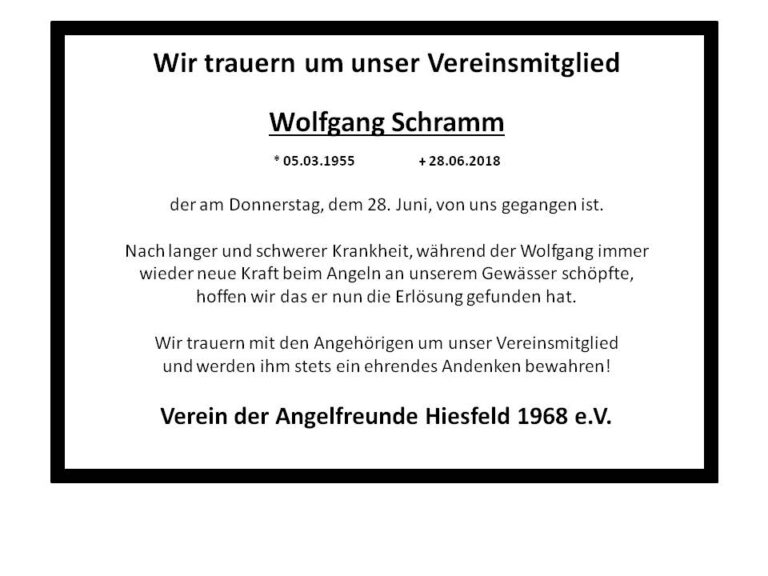 Mehr über den Artikel erfahren Trauer um Wolfgang Schramm